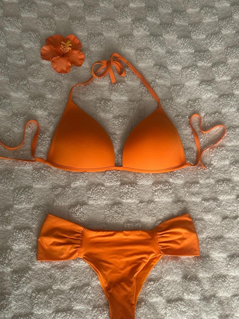 Orange Triangle Bikini Set - Women Swim Bikinis